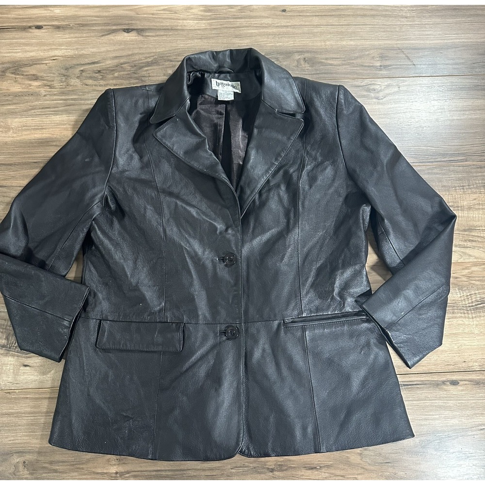 Bagatelle Vintage Women's 14W‎ Leather Jacket Black Button Up